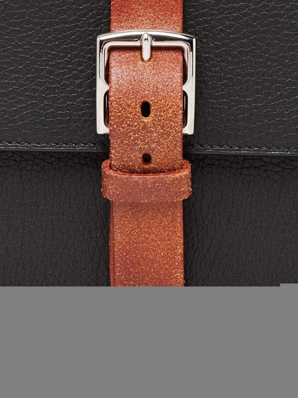 Hermes 38cm Black Fjord Leather Palladium Plated Etriviere Meeting Briefcase Bag - Picture 5 of 6